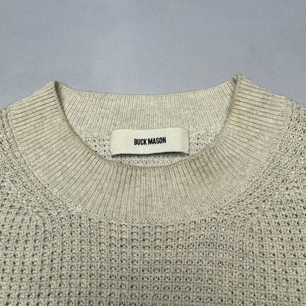 Buck Mason Seafarer Cotton Shrunken Crew Sweater Women's Medium READ Luxury - Picture 2 of 13